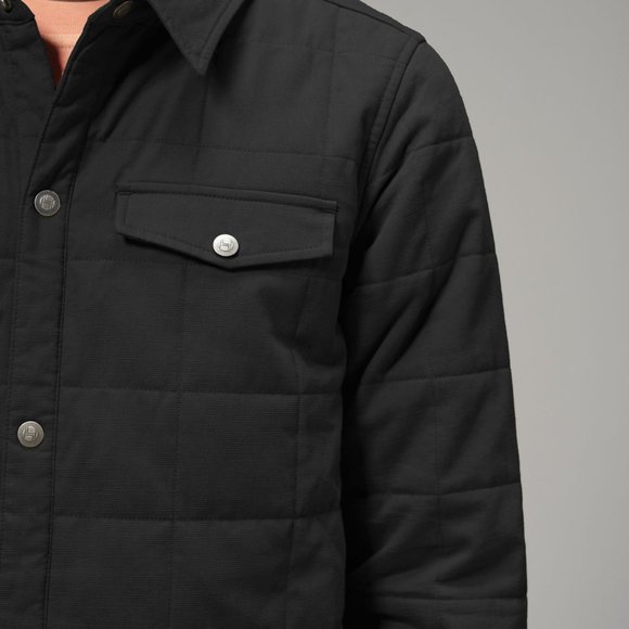 Men's Quilted Jacket Shirt BLACK (MTJ-004) - Picture 4 of 7